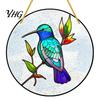Durable Acrylic Bird Ornament Colorful Hummingbird Wall Hanging Decoration, Stained Suncatcher for Window Indoor Outdoor Decor, Decorative Pendant