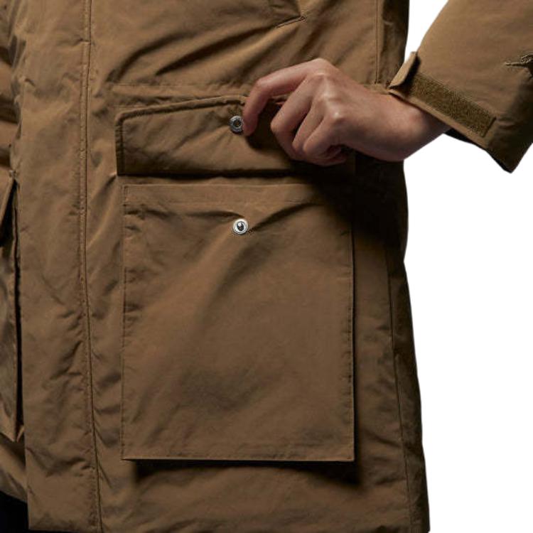 Jordan Giacca casual imbottita con cappuccio a tinta unita con tasche grandi da donna capispalla marrone alga FB5086-392