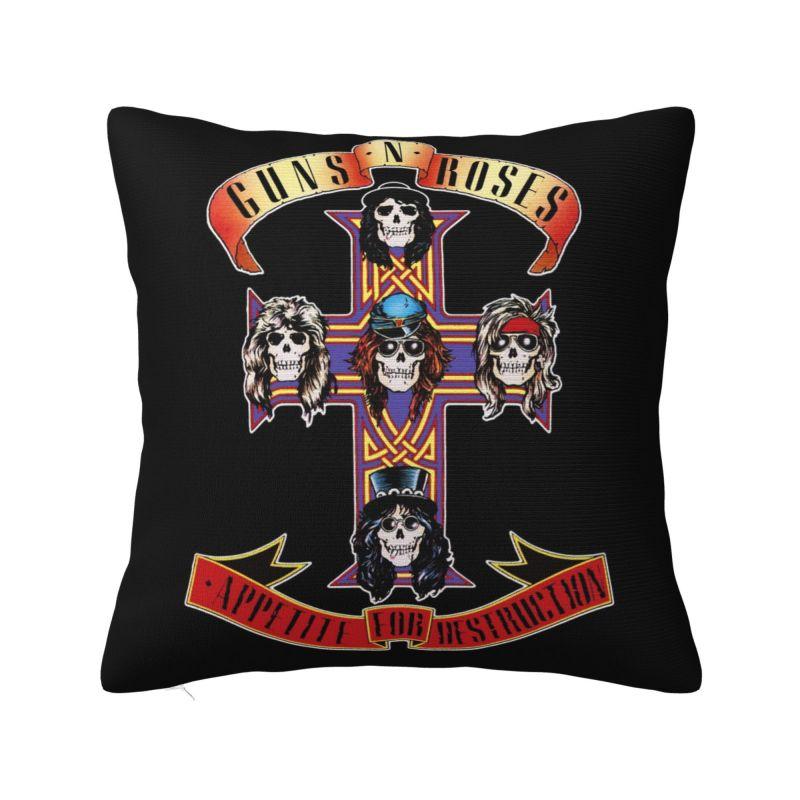 Guns N Roses Bullet Logo Luxury Throw Pillow Cover Decoration Heavy Metal Car Cushion