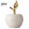 Esculturas de Resina Glaseada Lisas Manzana Figura con Hoja Adorno de Fruta Minimalista Decoración Moderna para el Hogar Artesanía Decoración de Escritorio Oficina Decoración para Inauguración de Casa