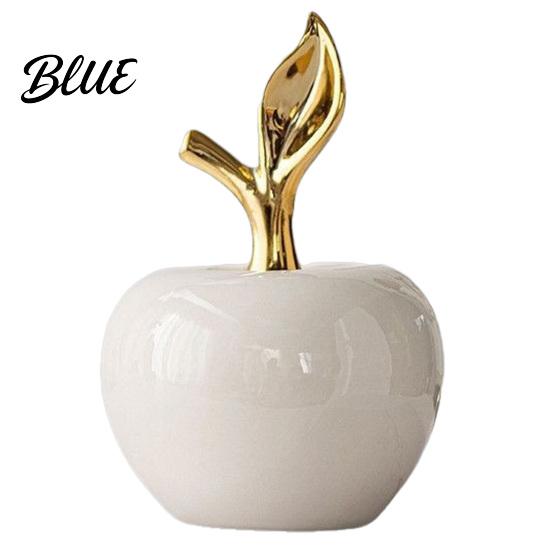 Esculturas de Resina Glaseada Lisas Manzana Figura con Hoja Adorno de Fruta Minimalista Decoración Moderna para el Hogar Artesanía Decoración de Escritorio Oficina Decoración para Inauguración de Casa