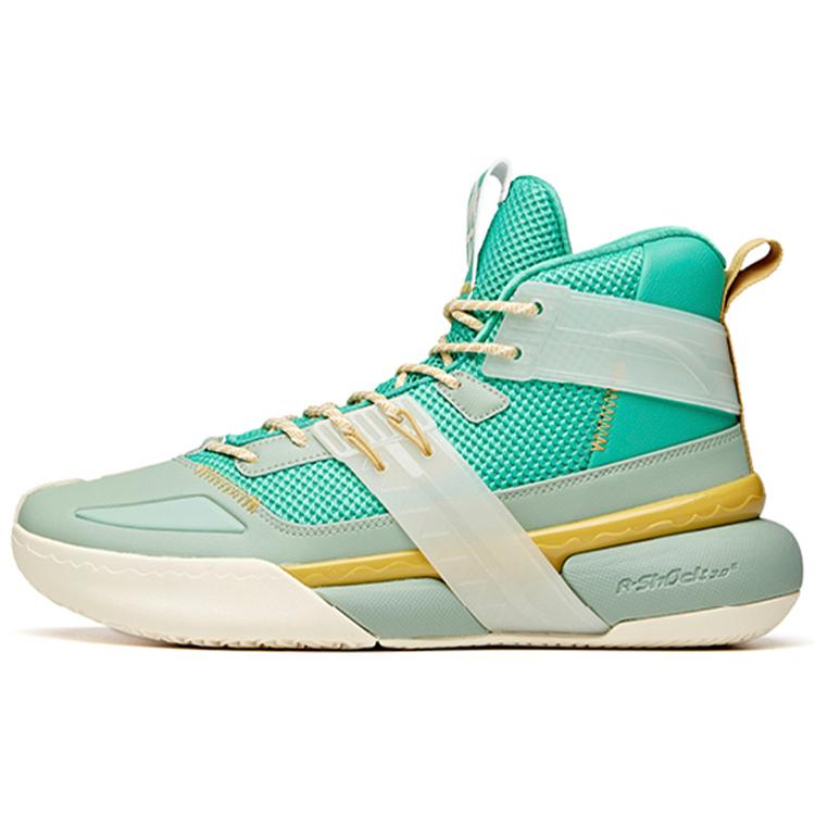 

Anta Crazy 4 High top Performance Basketball Shoes Men s Green Yellow 112041605-5 44.5