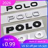 PQHLG1 2026 New For VW VOLKSWAGEN Hub Caps 3D ABS Logo Polo Letters Badge Car Rear Trunk Emblem Sticker for Volkswagen VW Polo 4 5 6R 6