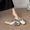 Fashion Lazy Baotou Slippers Women New Summer Elegant Flat Sandals Women's Jacket Sliding Comfortable Women's Shoes Zapatos De Mujer