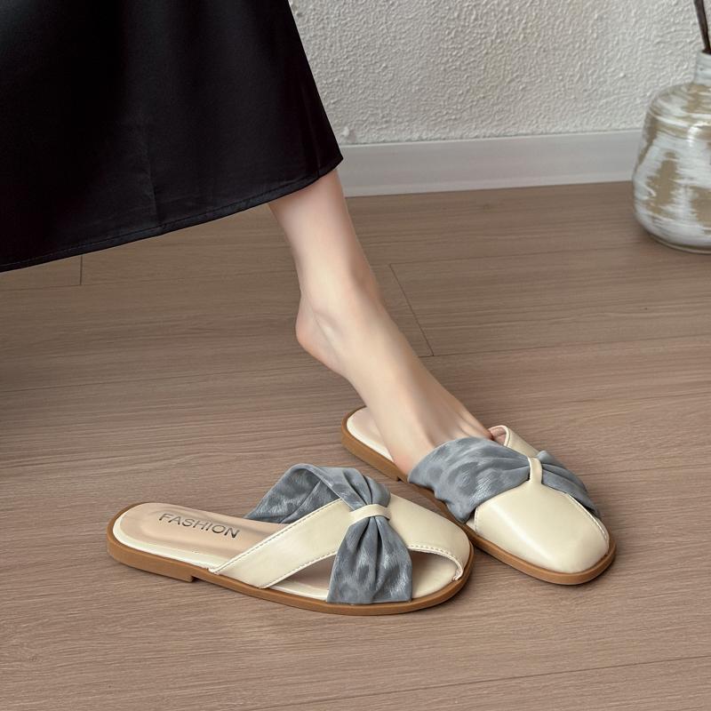 Fashion Lazy Baotou Slippers Women New Summer Elegant Flat Sandals Women's Jacket Sliding Comfortable Women's Shoes Zapatos De Mujer