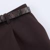 Women's European & American Style Wide-Leg Casual Shorts with Belt