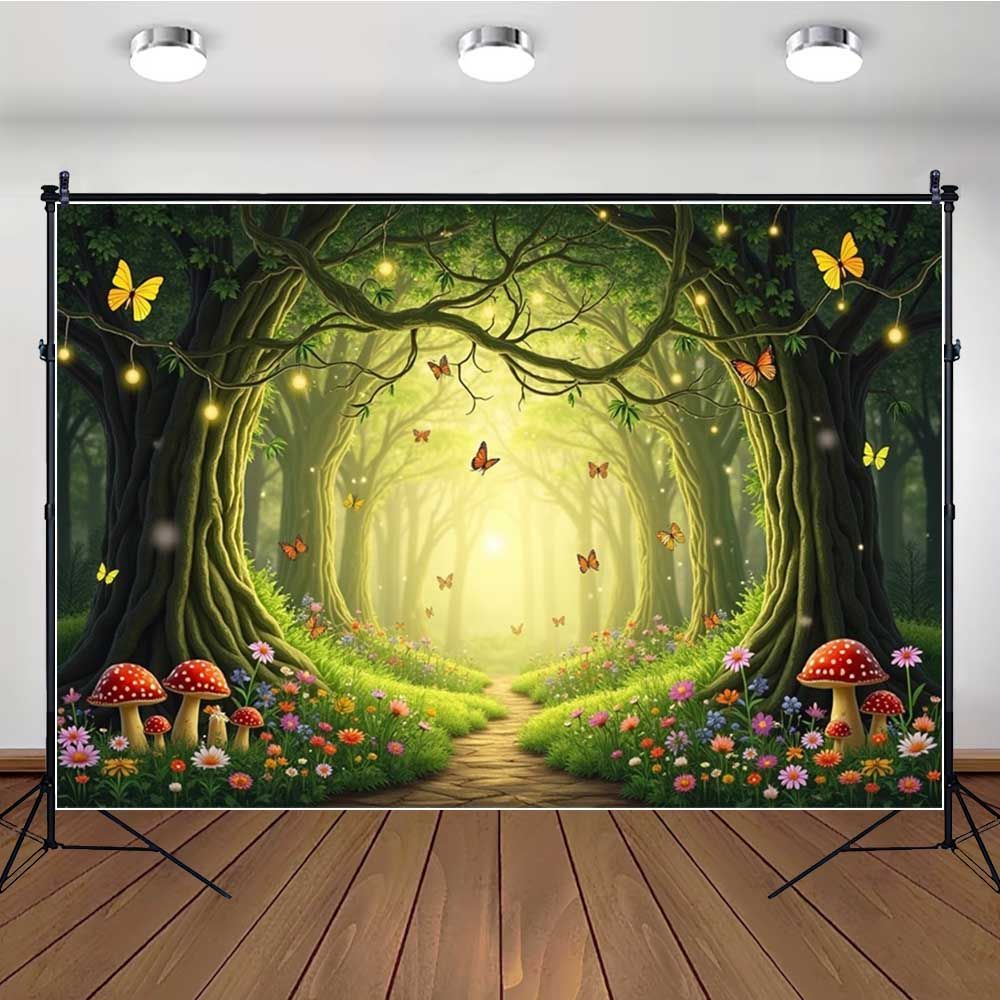 Spring Green Forest Photography Backdrop Fairy Princess Pet Landscaping Photo Backdrop