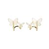 Elegant Mother-of-Pearl Butterfly Zirconia Stud Earrings – Trendy and Versatile High-End Ear Jewelry for Women