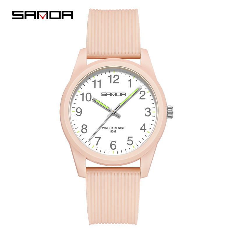 Sanda Quartz Double Calendar Waterproof Couple Wristwatch