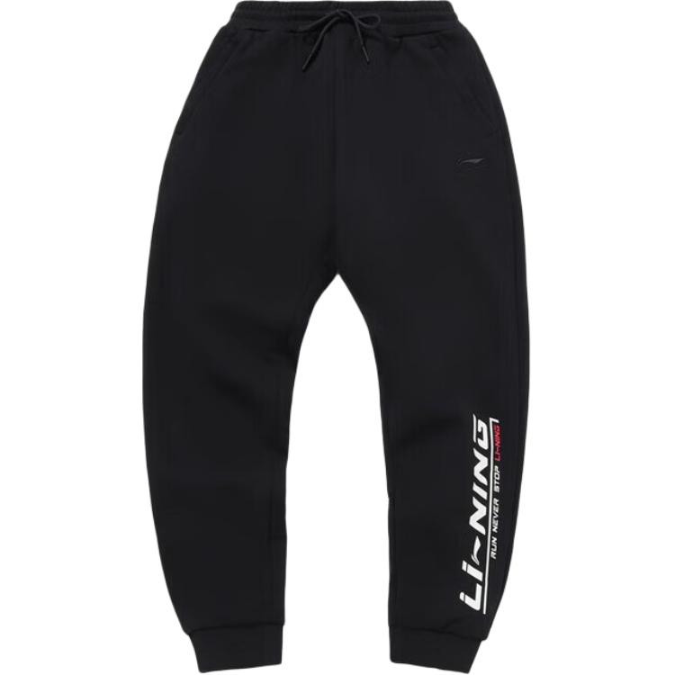 

Li-Ning Comfortable Fleece Lined Warm Casual Pants Men bottoms Black YKLU347-1 M