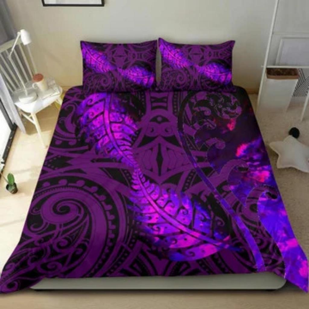 Duvet Cover Set Pikorua Double Twist Silver Fern Paua Shell Aotearoa New Zealand Bedding Set Tmarc Tee
