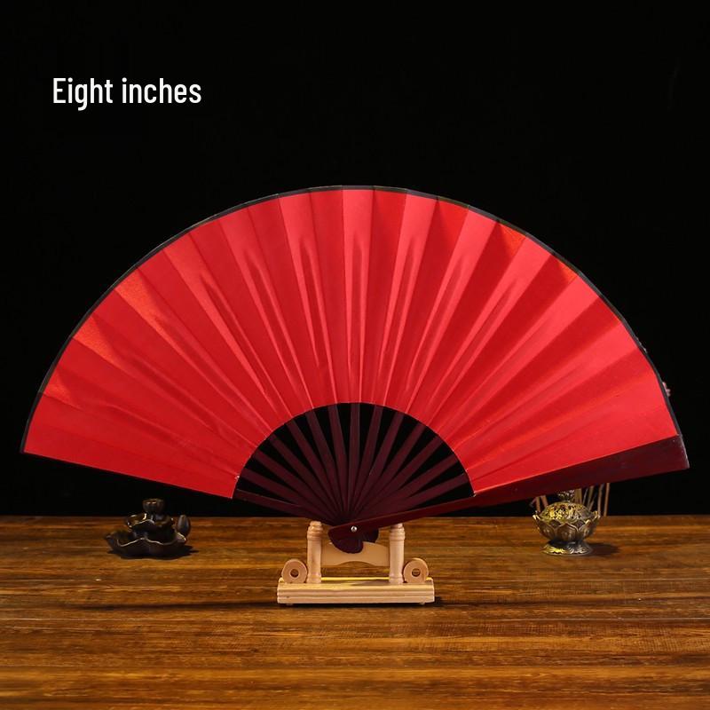 Men's Ancient Style Hanfu Bamboo Folding Fan - Silk Xuan Paper Summer Fan