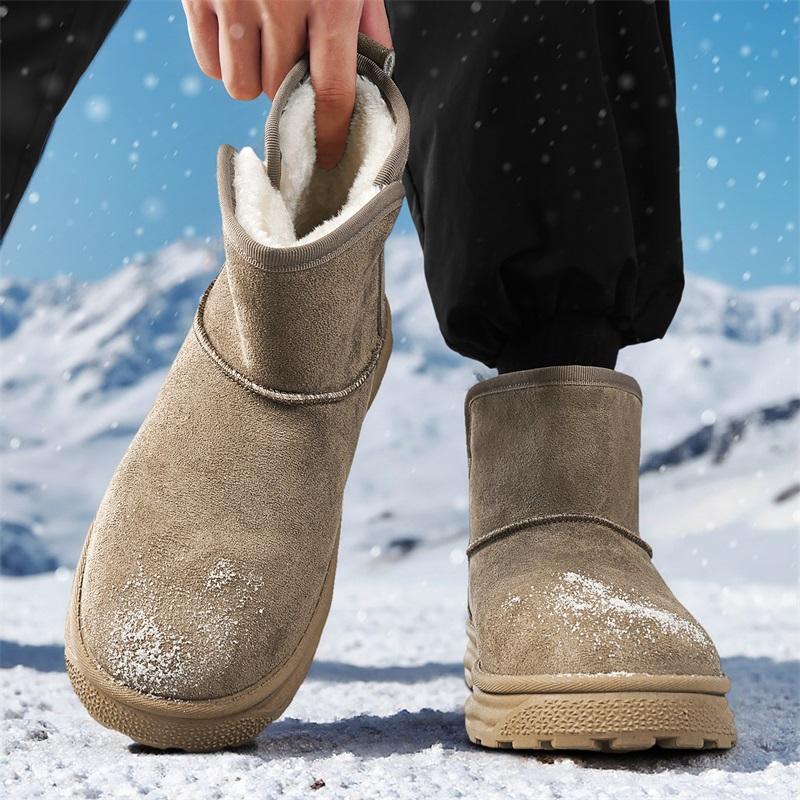 Winter High-top Snow Boots Man Plush Anti Slip Thermal Insulated Men Ankle Boots Fur Platform Fleece-Lined Outdoor Casual Shoes