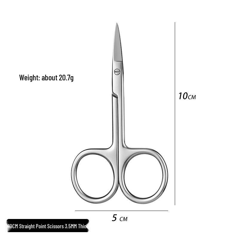 420 Stainless Steel Multi-Purpose Scissors: Large Curved, Straight, Round Tip for Surgical, Beauty, Nose Hair, Eyelid, and Teaching Use.