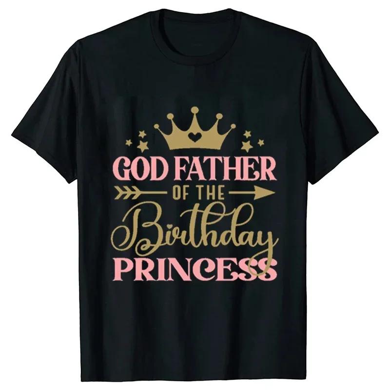 Birthday Princess T-shirt DAD MOM Uncle Aunt Family Gathering Tops Girls Birthday Party Tshirt Short Sleeve Black White Tee