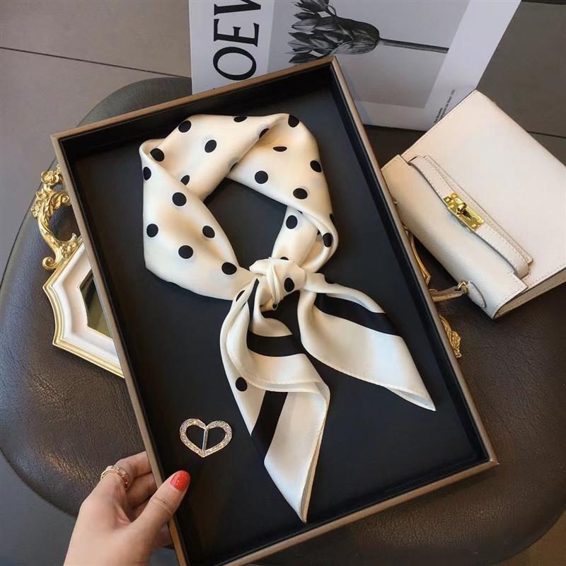 High-end Silk Scarf Lady 70*70cm Silk Square Scarf Women Soft Satin Hairband Neckerchief Tie Female Headband Foulard Bag Ribbon