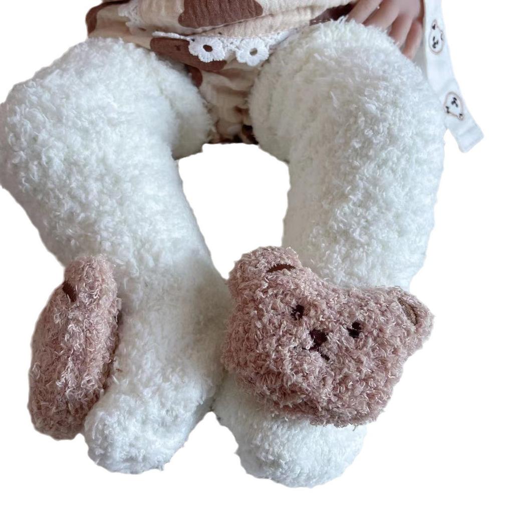 Autumn Winter Baby Socks for Newborn Thickened Plush Warm Baby Floor Socks Cute Learning To Walk Non Slip Socks with Dolls