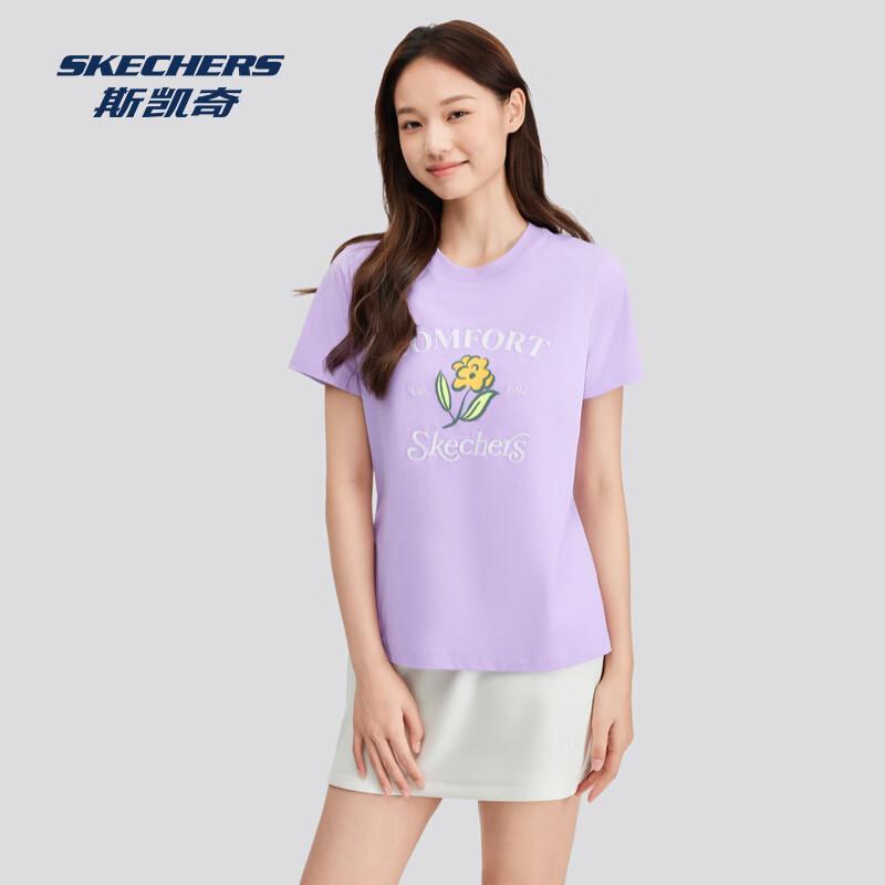 Skechers Women s L225W185 Knit Short Sleeve T-Shirt L