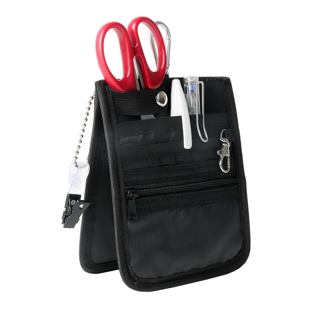 

Карманный органайзер для карандашей с карманами для сортировки, для маленького медсестринского карманного пояса и рулетки, черный органайзер, чехол, 5-сторонний, для канцелярских товаров, инструментов, предметов, принадлежностей, офиса, работы, чёрный