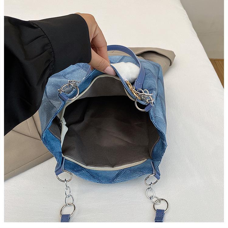 Casual Simple Plaid Women Shoulder Bags Vintage Ladies Large Capacity Tote Bag Thread Design Versatile Ladies Underarm Handbags