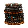 TEMU new 10-piece set of coconut shell wood beads beaded elastic line men's bracelet bracelet bracelet