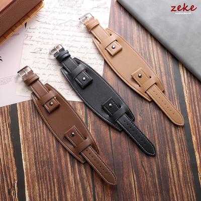 Leather Watch Strap 20mm 22mm 24mm with Mat Strap Retro Style Design Black Brown Men Women Bracelet Universal Business Wristband