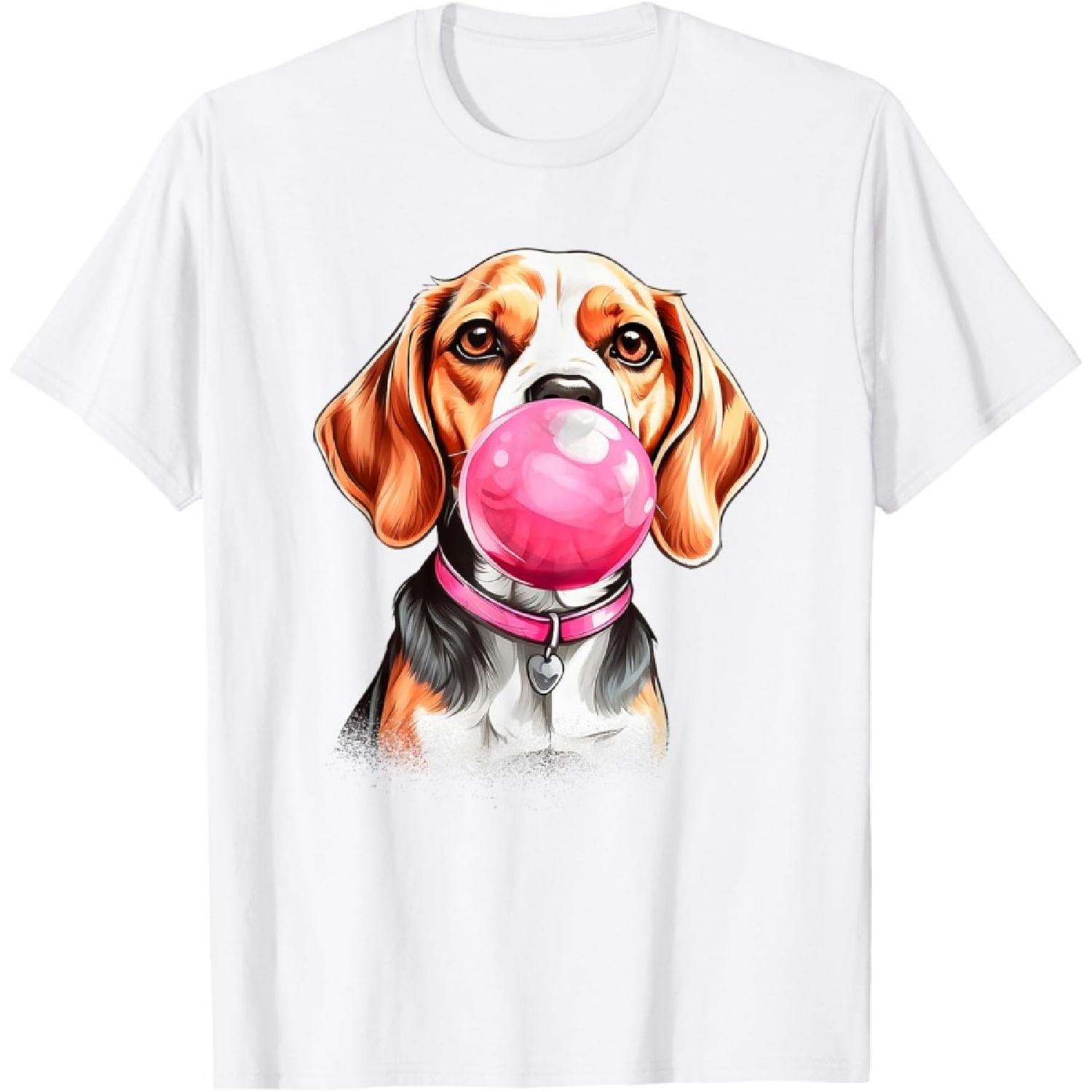 

Pink Bubble Gum Beagle T-Shirt XXXXXL білий