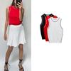 Spring New American Style BM Style Round Neck Sleeveless Sweet Versatile Contrast Color Trim Plain Stitch Tops 8851008