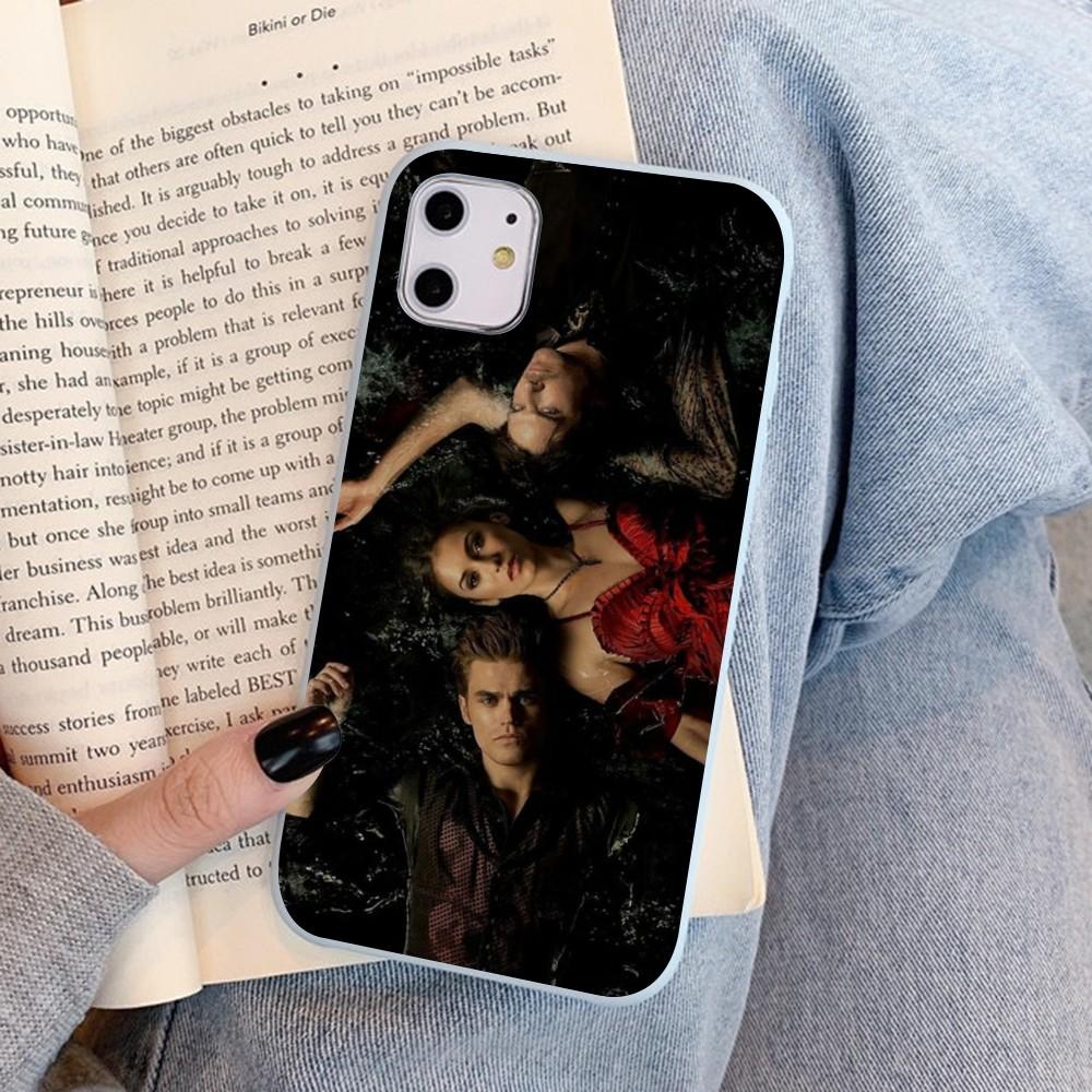 American Movie The Vampire Diaries Phone Case For IPhone 14 11 12 13 Mini Pro Xs Max 8 7 6 6S Plus X XR Solid Candy Color Case