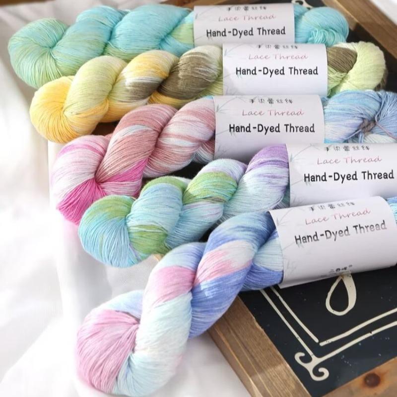 1PC 100g Cotton Bamboo Fiber Yarn for DIY Hand Knitting Hand-Dyed Lace Gradient Color Crocheting Sweaters Shawl Scarves