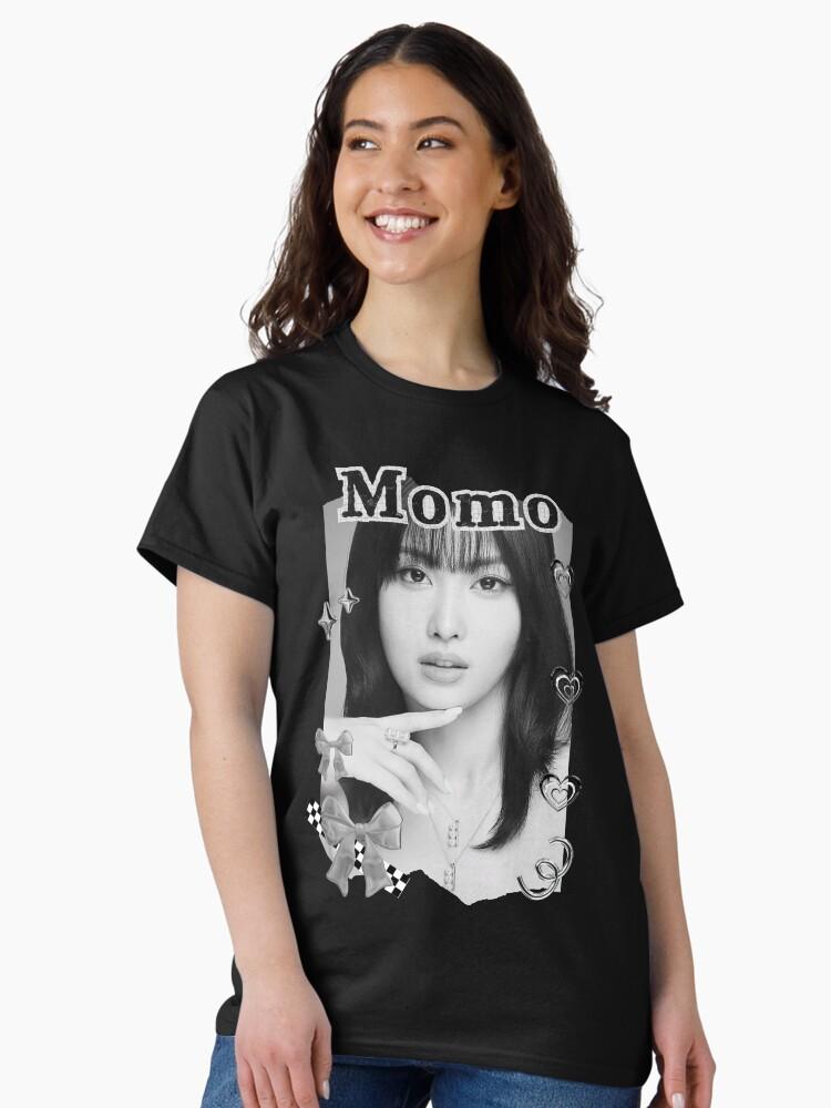 TWICE Momo Kpop Girl Group K-music South Korean Girl Group Black and White Collage Digital Art Portrait Classic T-Shirt