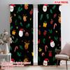 2pcs,2D Plane Printing Curtains&Window Treatment Christmas Cartoon Polyester Fabric (without Rod) Decorations Inside Ldeal for