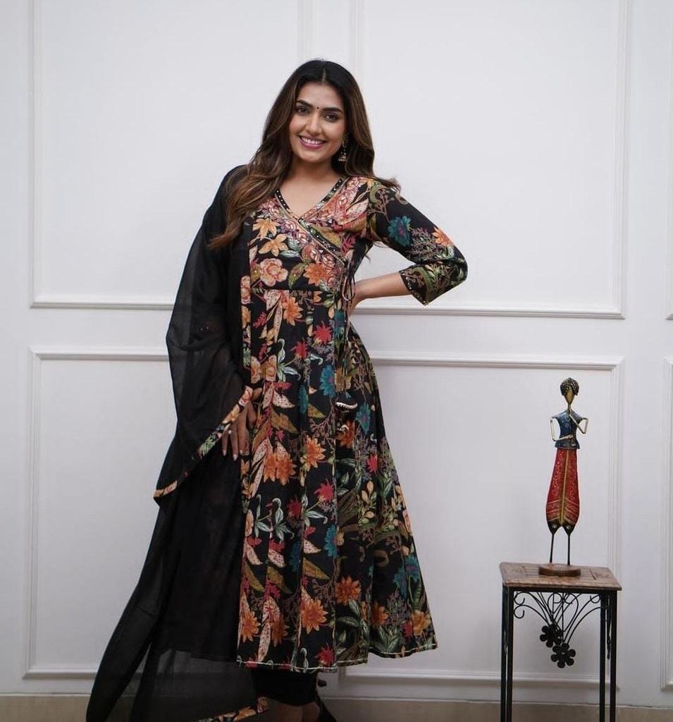 Women Designer Kurta Pant Dupatta Set Indian Bollywood Top Tunic Kurti Salwar Suit Dress