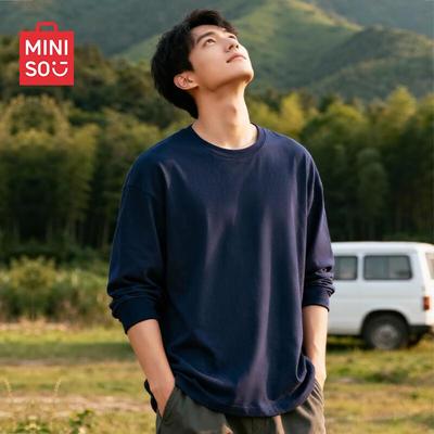 Men's Pure Cotton Long Sleeve Crew Neck T-Shirt