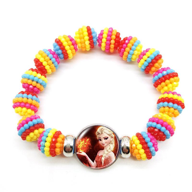 Frozen Princess Elsa Rainbow Beaded Retractable Children's Bracelet