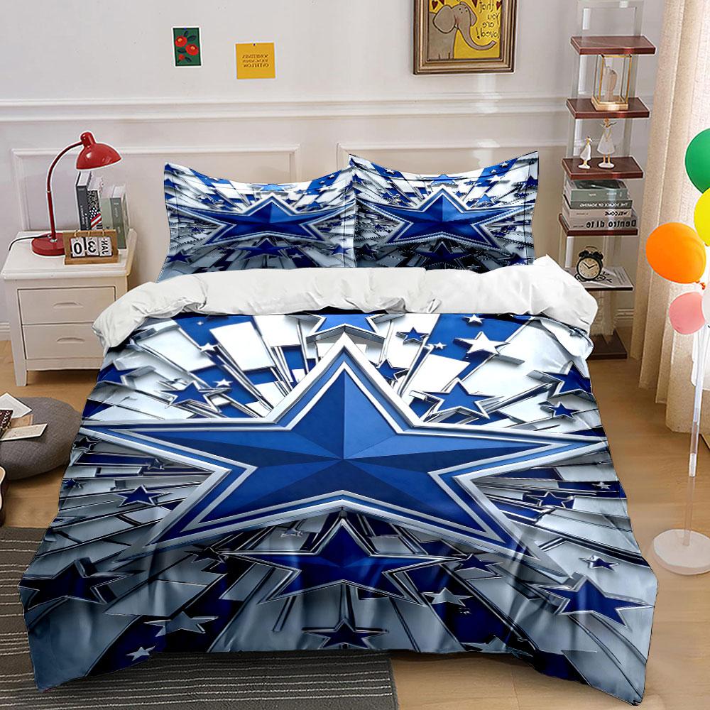 Blue and silver stars. Bedding sets Duvet cover sets Duvet covers Pillowcases(1*Duvet Cover 2*Pillowcases without duvet insert)