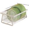 1PC Drainage Rack 33.5*23*14cm White Dish Rack With Tray Kitchen Sink Drainer Storage Organizer For Plates Kitchen Storage Parts