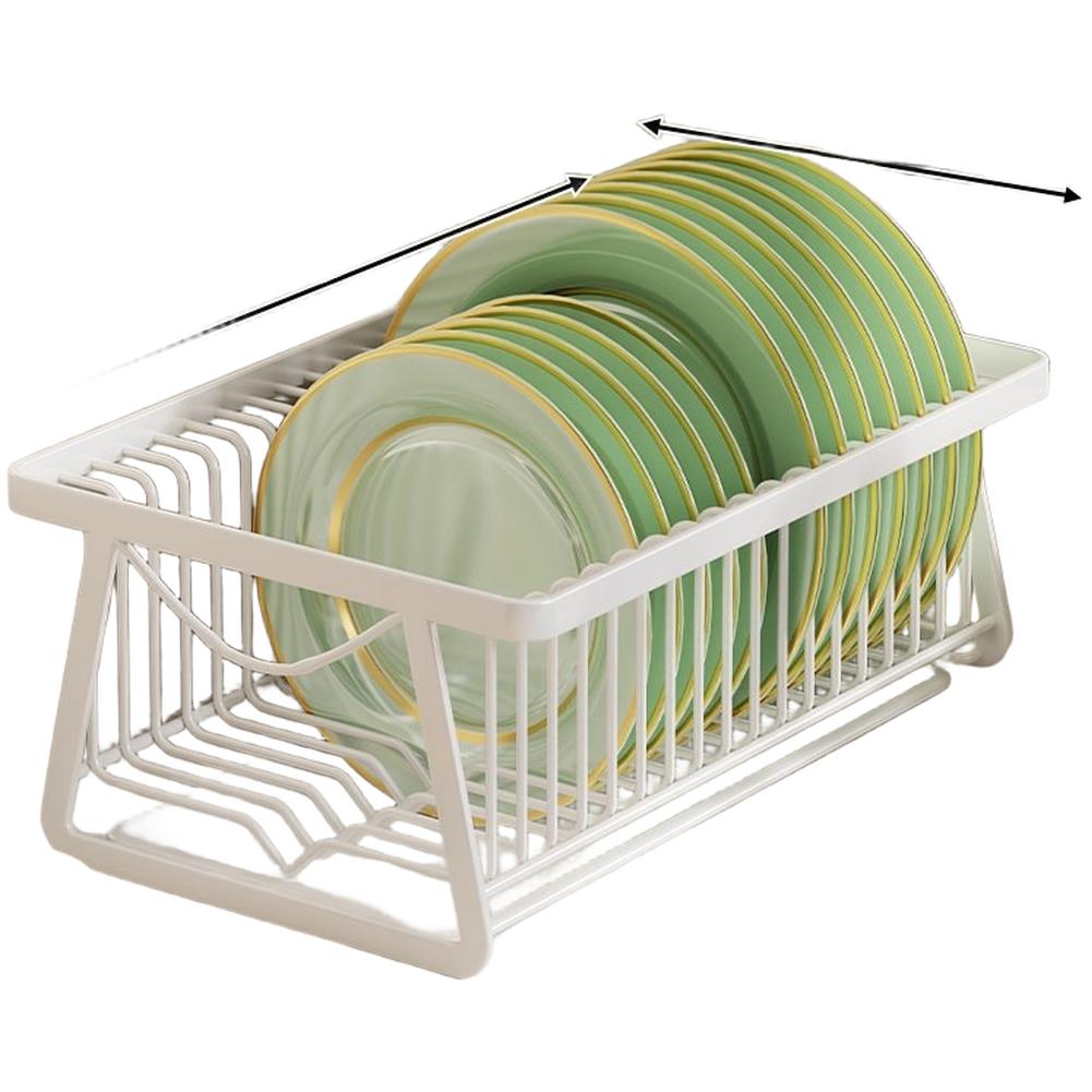 1PC Drainage Rack 33.5*23*14cm White Dish Rack With Tray Kitchen Sink Drainer Storage Organizer For Plates Kitchen Storage Parts