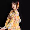Printed Floral Sakura Girl  Kimono Dress Elegance Japanese Style Yukata Bathrobe  Party