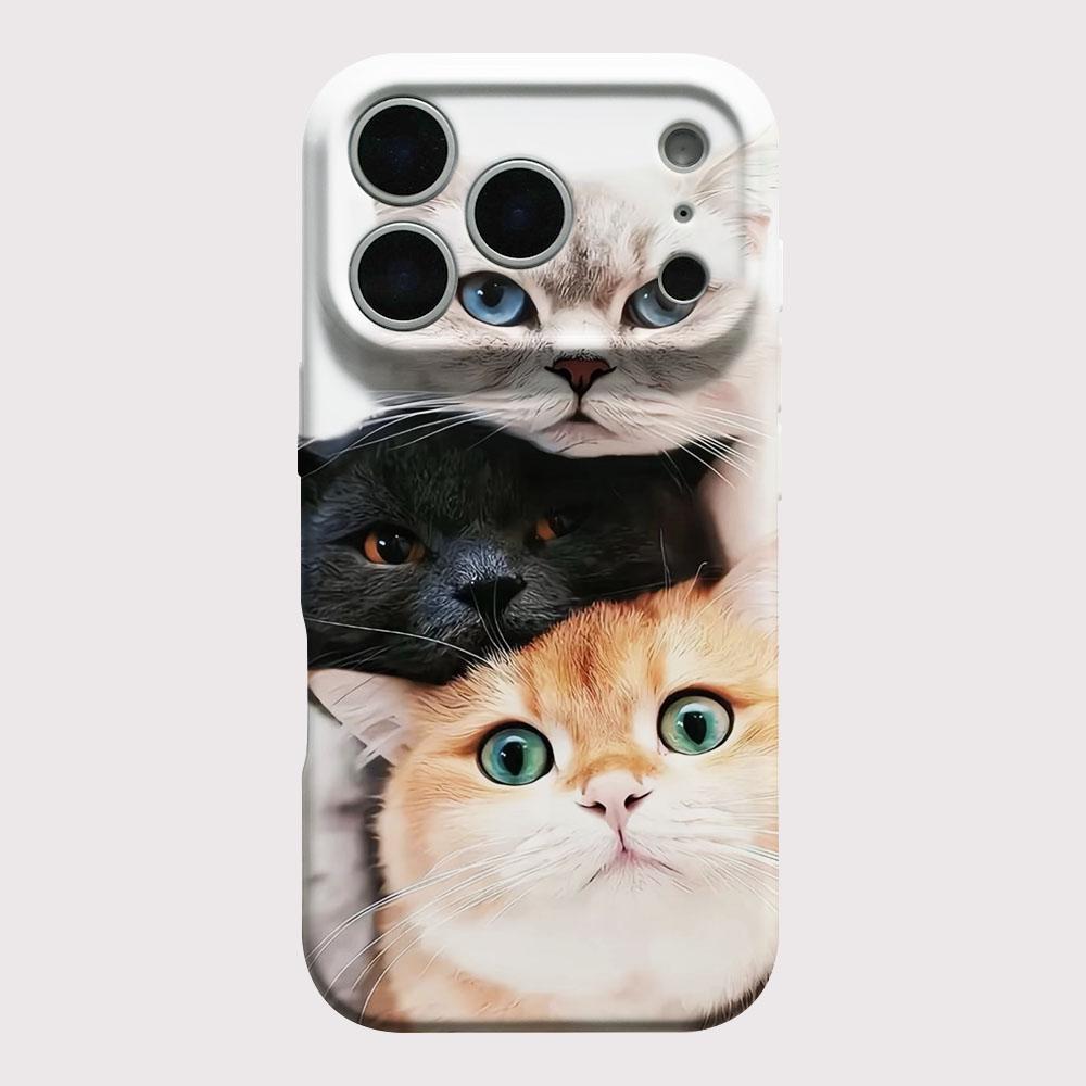 Lovely Cute Cat Glossy Film Hard PC Phone Case for Google Pixel 7 7a 8 8a 9 9a Pro XL 5G
