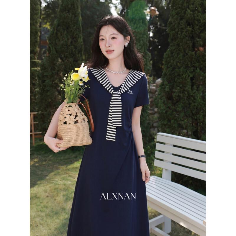 Lu Xiangnan Women s Elegant V-Neck Long Dress M