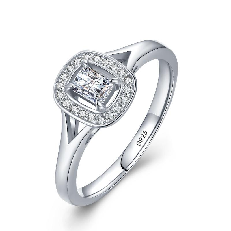Tancise Classic 925 Sterling Silver Zirkónový prsteň Dámske šperky Svadobný darček na párty