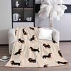 Cute Wiener Dog Print Flannel Blanket Throw Ultra Soft All Season Use For Sofa Office Camping Best Gift Hot Item