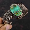 Chrysoprase Bangle Copper Wire Wrapped Bangle Adjustable Cuff Bracelet Handmade Gemstone Bracelet Copper Wire Wrapped Jewelry Gift For Women