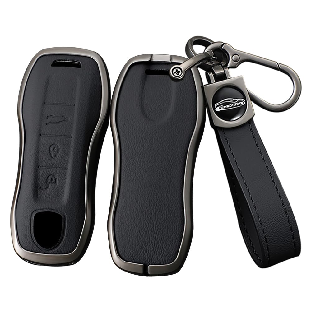 [ontto] Porsche Smart Key Case Key Holder Alloy + Leather M чёрный
