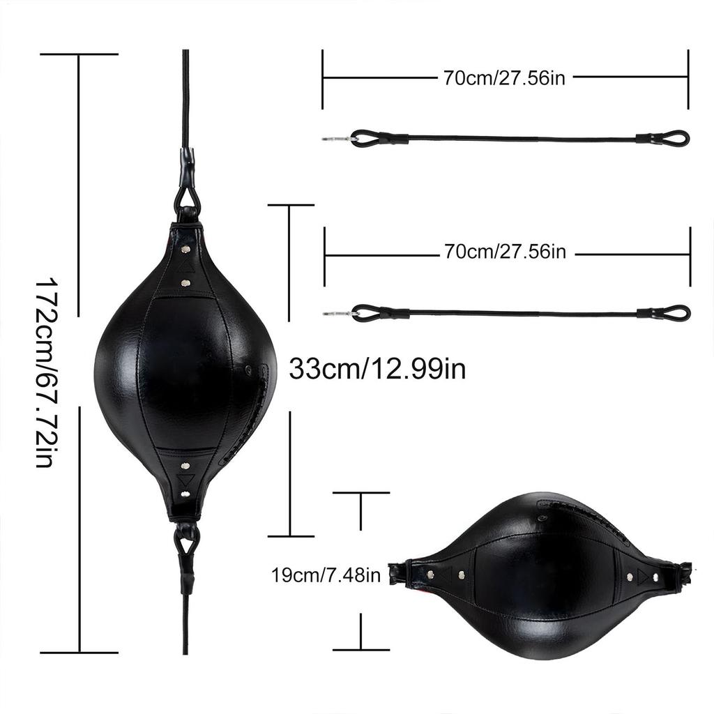 Boxing Double End Bag Flexible Punching Ball Elastic PU Leather Double End Punching Bag for Gym Fitness Coordination Core