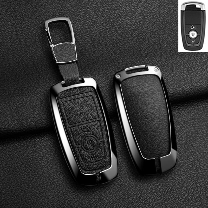 Zinc Alloy Leather For Lincoln Corsair Nautilus Aviator Navigator Continental Car Key Case Shell Keychain Keyring Car Key Cover