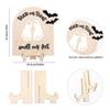 1/2Pcs Baby First Halloween Footprint Sign with Base Spooky Bat Trick or Treat Smell My Feet Footprint Milestone Keepsake Wooden Decoration