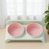 Double Bowls Elevated Pet Feeder Bowl 15 ° Slant Cat Dog Dual-use Bowl  Dog Accessories