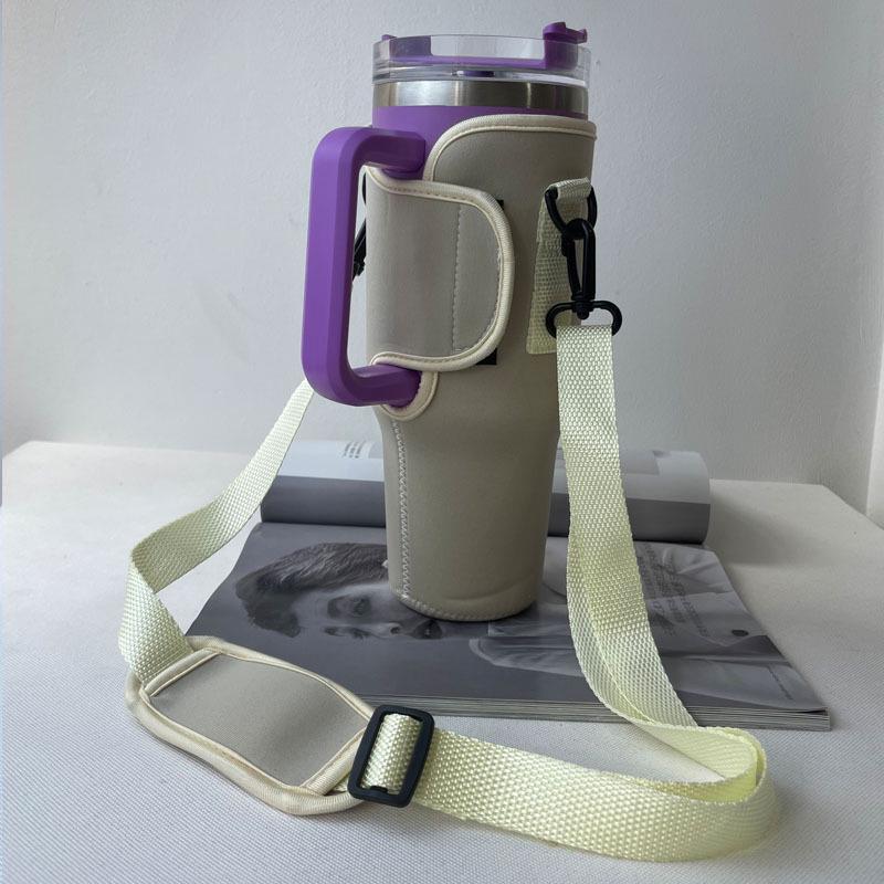 Portavasos portátil de neopreno de 40 oz para automóvil con asa